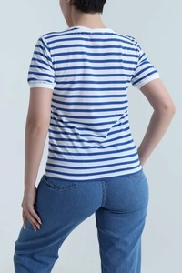 Camiseta de Algodón Casual Personalizada de Alta Calidad para Mujer, con Logotipo en el Cuello, Manga Larga, Cuello Acanalado, Botones, Transpirable y Sostenible para Verano - Product Image 6