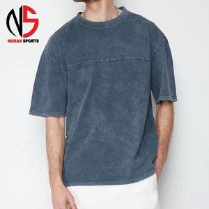 เสื้อยืดผู้ชายไซส์ใหญ่ คอตตอน 100% สไตล์วินเทจ ย้อมสีแบบแอซิด พิมพ์ลาย NURAK ทรงหลวม คุณภาพสูง รุ่นสั่งทำพิเศษ ปี 2026 - Product Image 1