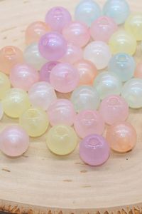 Cuentas de resina mixtas, cuentas de resina multicolor, cuentas de resina efecto mármol, cuentas de resina con efecto remolino, cuentas de resina con purpurina, cuentas de resina efecto perla - Product Image 4
