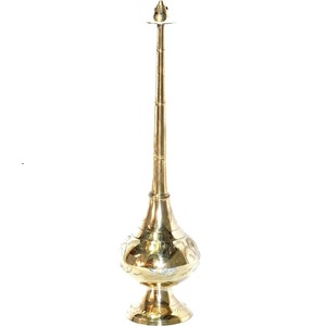 Aspersor de Agua Bendita de Estilo Moderno, Latón Niquelado con Mango de Madera, Acabado Pulido, Decorativo Religioso, Venta al por Mayor - Product Image 2