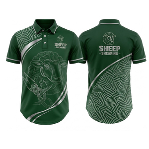 Polo de haute qualité pour la tonte des moutons, à manches longues, sublimé, en tissu respirant et anti-humidité, uniforme de travail agricole - Product Image 1
