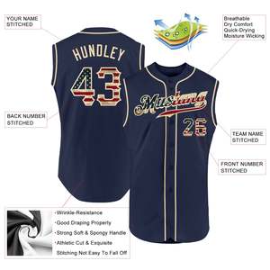 Camiseta de Béisbol sin Mangas a Precio de Fábrica, 160 GSM, Poliéster que Absorbe la Humedad, Ropa Deportiva para Equipos, Logotipo Personalizado - Product Image 2