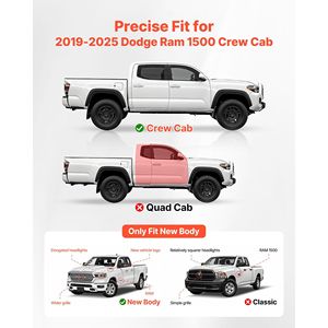Pedane Laterali da 6 Pollici per Dodge Ram 1500 Crew Cab 2019-2025, Capacità 500 Libbre, Non Compatibili con 1500 Classic - Product Image 2