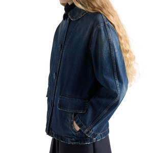 Women 100% Cotton Washed <b>Denim</b> Blouson <b>Jacket</b> Regular Fit Zip Vintage Streetwear <b>Cropped</b> Casual Outerwear Custom Private label - Product Image 4