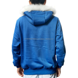 Fabricants de vêtements, sweats à capuche en polaire épais personnalisés avec logo unisexe, sweats à capuche en coton lourd pour hommes avec fermeture éclair - Product Image 3
