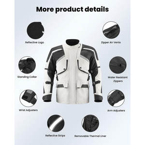 Veste de moto en textile Cordura coupe-vent de haute qualité pour homme, avec airbag, 100% polyester, pour course automobile - Product Image 6