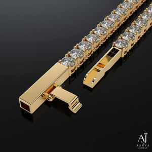 10k Gold Plated Moissanite Tennis Necklace Round Brilliant Cut <b>Box</b> <b>Chain</b> Hip Hop Jewelry for Wedding Party - Product Image 6