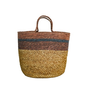 Handmade Pink Seagrass Jute Braided <b>Basket</b> Planter Eco-Friendly Woven Storage Organizer for Home Indoor Outdoor Use - Product Image 1