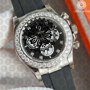 Reloj Cronógrafo de Lujo para Mujer ICEP, con Incrustaciones de Diamantes en Oro Rosa, Correa de Caucho, Caja Redonda de 42 mm, Analógico de Cuarzo - Product Image 5