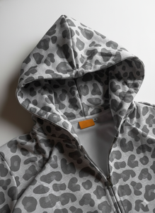 Sudadera con capucha corta de algodón 100% con forro polar para invierno, hombros caídos, cremallera, estampado digital, unisex, servicios ODM, transpirable y ecológica. - Product Image 2