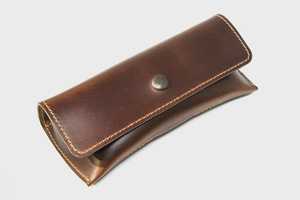 Slim Genuine Leather <b>Glasses</b> Cover Luxury Soft Cowhide Pouch Handmade Travel <b>Reading</b> Eyewear Protector <b>Case</b> LGC-0060 - Product Image 2