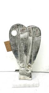 Escultura Familiar Abstracta de Metal Plateado, Estatua de 3 Personas en una Cerca, Figura Moderna de Padres e Hijos, Objeto Artístico, Decoración para Sala de Estar - Product Image 2