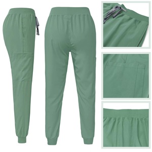 Custom Unisex V-Neck Medical <b>Scrub</b> <b>Top</b> Short Sleeve Hospital Uniform Shirt Two Front Pockets Breathable Comfortable Jersey - Product Image 2