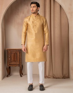Salwar Kameez para Hombre, Color Verde Azulado, Algodón Transpirable, Estilo Modesto, Manga Larga, Uso Diario Informal, Atuendo Étnico, Estilo India Pakistán, Diseño Moderno - Product Image 2