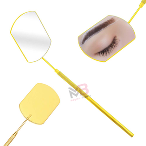 Wholesale <b>Lash</b> <b>Extension</b> Mirror Handheld Stainless Steel Square Large Gold Eyelash <b>Lash</b> Mirror Customized Logo - Product Image 3