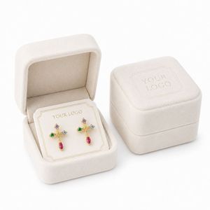 Boucles d'oreilles croisées pour femmes, hauteur 6 mm, avec zircons cubiques colorés, clous en argent S925 pour piercing au cartilage - Product Image 2