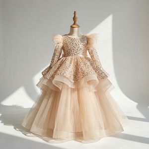 Vestido de Fiesta de Manga Larga con Lentejuelas de Alta Calidad para Niñas de 4 a 8 Años, Proveedor de Exportación - Product Image 1
