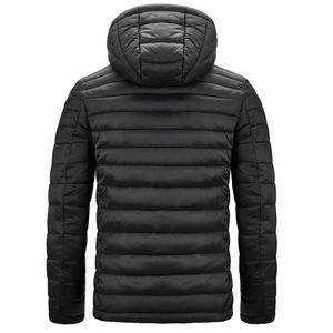 ALLIGNED INDUSTRY Men's Hooded Woolen <b>Coat</b> Beige Quilted Zipper Front Casual Puffer Jacket Regular/<b>Slim</b> Fit Reversible - Product Image 3