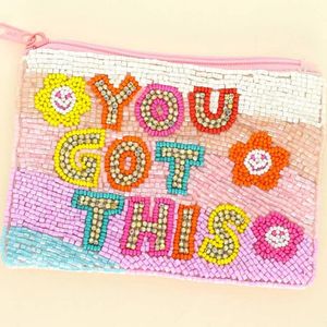Beaded Coin Purse Flop Design Seed <b>Bead</b> Clutch Handmade Embroidery Magnetic Closure Bag Beach Theme Custom Beaded Wallet Durable - Product Image 1