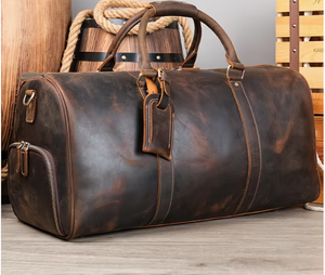 <b>Leather</b> Weekender Duffel <b>Bag</b> with Zipper Closure Handmade Vintage Travel Carry <b>Bag</b> for <b>Men</b> Heavy Duty <b>Leather</b> <b>Bag</b> <b>Leather</b> - Product Image 5