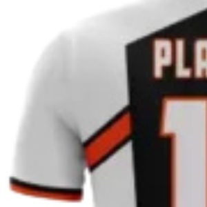 White & Black Soccer <b>Kit</b> Set with Orange Accents Short Sleeve Football Jersey and Shorts Breathable Team Uniform for Match <b>Train</b> - Product Image 3