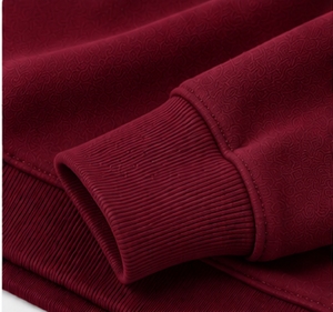 Sudadera de Mujer Index Apparel Color Borgoña con Cierre de Cremallera, Cuello Alto y Manga Larga de Felpa - Product Image 5