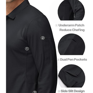 Polo de Manga Larga para Hombre con 3 Botones, de Secado Rápido, Estilo Pique, para Golf y Uso Táctico - Product Image 5