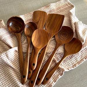 Wood Wave Premium Customized Stirring Spoon Salad Server Set with <b>Serving</b> Spoon <b>Tongs</b> Eco-Friendly Dishwasher Safe Uttar Pradesh - Product Image 2