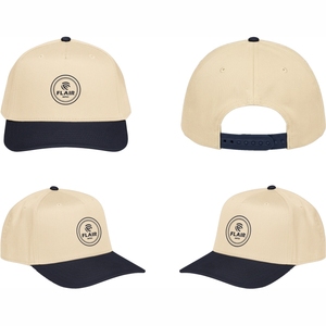 Premium 6 Panel <b>Baseball</b> <b>Cap</b> – Beige & <b>Black</b> Snapback Hat with Embroidered Logo | Adjustable Sports <b>Cap</b> - Product Image 1