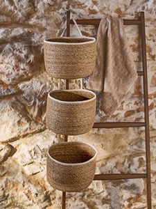 Juego de 3 cestas colgantes de algas marinas, cestas de almacenamiento hechas a mano, venta al por mayor, ecológicas, hechas en Vietnam - Product Image 6