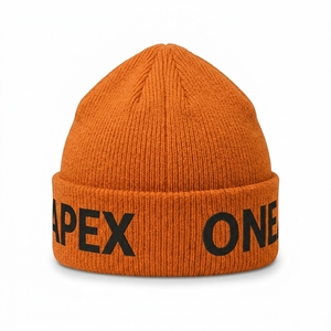 Gorro de Punto Naranja para Hombre, Gorro de Invierno con Puño, Unisex, Estilo Urbano, Gorro con Diseño de Calavera, Logotipo Personalizado, Accesorio de Moda al por Mayor - Product Image 3