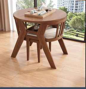 Chaise et Table de Salle à Manger Modernes en Bois et Rotin Tressé pour Intérieur et Extérieur, Idéales pour Cuisine, Jardin, Terrasse, Café, Restaurant – Offre Spéciale - Product Image 3