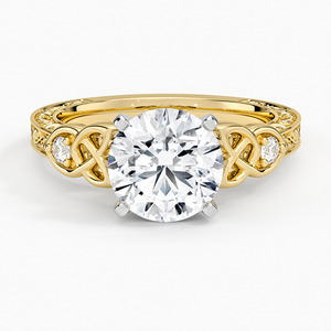 Beautiful Diamond <b>Ring</b> <b>Crafted</b> in Genuine 14K White Gold with Timeless Celtic Elegance and Diamond Details - Product Image 3
