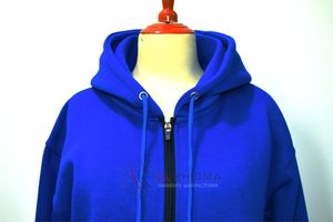 Royal Blue Winter <b>Zip</b>-Up <b>Hoodie</b> Heavy Fleece 100% Cotton Breathable Hip Hop Style <b>Pocket</b> Regular Fit Custom Logo OEM Service Men - Product Image 5