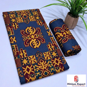 Véritable tissu africain imprimé à la cire et Ankara pour vêtements artisanat pagne en polyester côtelé Kinshasa - Product Image 4