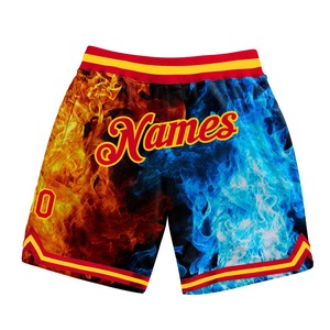 Shorts de sublimation personnalisés, motif flamme 3D, streetwear décontracté, nom personnalisé, fournisseur de shorts athlétiques décontractés - Product Image 2