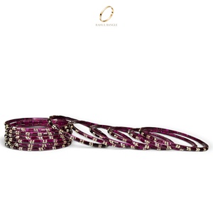 Bracelets élégants faits à la main en verre violet goutte de pluie du Cachemire, plaqués or de qualité supérieure avec zircon, pour femmes, pour mariage, vente en gros - Product Image 5
