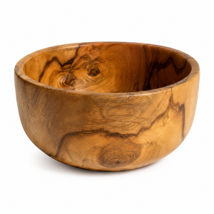 Bol à salade en bois d'acacia naturel, fait main, écologique, pour servir, mélanger fruits et en-cas, vaisselle rustique, 20 cm - Product Image 1