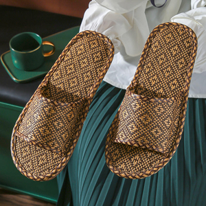 Pantuflas Ecológicas Antideslizantes de Lino para Parejas, Hombres y Mujeres, de Verano e Invierno, de Bambú, Ratán y Paja, para el Hogar y Hoteles - Product Image 5