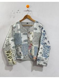 Elegante Chaqueta de Seda Reversible Acolchada Multicolor para Mujer con Bordado Tradicional Hecho a Mano, Conjuntos Étnicos - Product Image 1