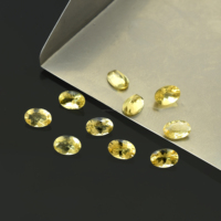 Aguamarina Heliodor Natural Amarilla Premium, Corte Ovalado Facetado de 7x5 mm, Piedras Preciosas Sueltas para la Elaboración de Joyas, Collares, Pulseras y Pendientes