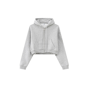 345 gramos de peso pesado de gran tamaño Boxy Hoodie Drop Shoulder de alta calidad de gran tamaño Zip up Blank Boxy Hoodie para mujeres - Product Image 6