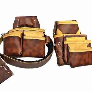 Nouveauté, best-seller, sacs à outils pour électriciens en cuir véritable de couleur unie, imperméables, personnalisables avec votre propre logo, étiquette personnalisée - Product Image 6