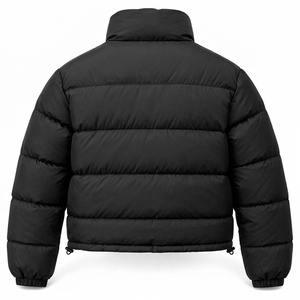 Blouson matelassé noir pour homme, col montant, fermeture éclair, manteau d'hiver chaud, décontracté, streetwear, personnalisable, marque privée - Product Image 4