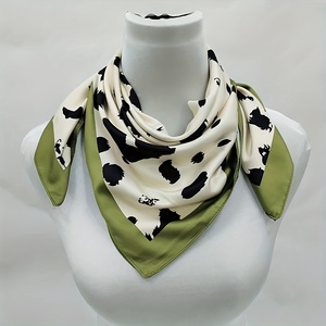 ผ้าพันคอเชมากห์ทรงสี่เหลี่ยมสวยงาม ขนาด 27 นิ้ว พิมพ์ลายสกรีน ผ้าวิสโคส 100% ผ้าพันคอแบบชาติพันธุ์ ลายสัตว์ แฟชั่น แห้งเร็ว - Product Image 2