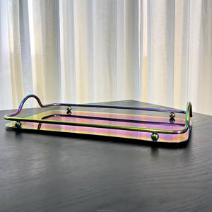 Plateau de bijoux de service de boucles d'oreilles en acier de luxe en or rose pour l'affichage - Product Image 5