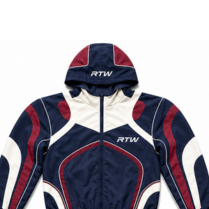 Conjunto Deportivo RTW Azul Marino, Rojo y Blanco, Manga Larga, con Cremallera y Capucha, Deportivo, de Poliéster, Unisex para Adultos, Otoño - Product Image 3