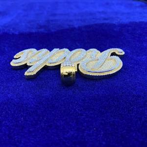 Colgante con Nombre de Moissanita VVS Chapado en Oro, Estilo Hip Hop, con Corte Brillante, Certificado IGI, Engaste de Garra, Pasa Prueba de Diamante - Product Image 6
