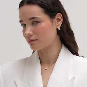 Boucles d'oreilles pendantes en diamant, or massif 14K 18K, ovales étincelantes, serties de diamants de laboratoire, forme fleur, pour usage quotidien, classiques, cadeaux pour femmes, bijoux - Product Image 2
