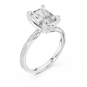 Joyas de concierto Anillo de compromiso de moissanita de 14K para mujer - Product Image 5